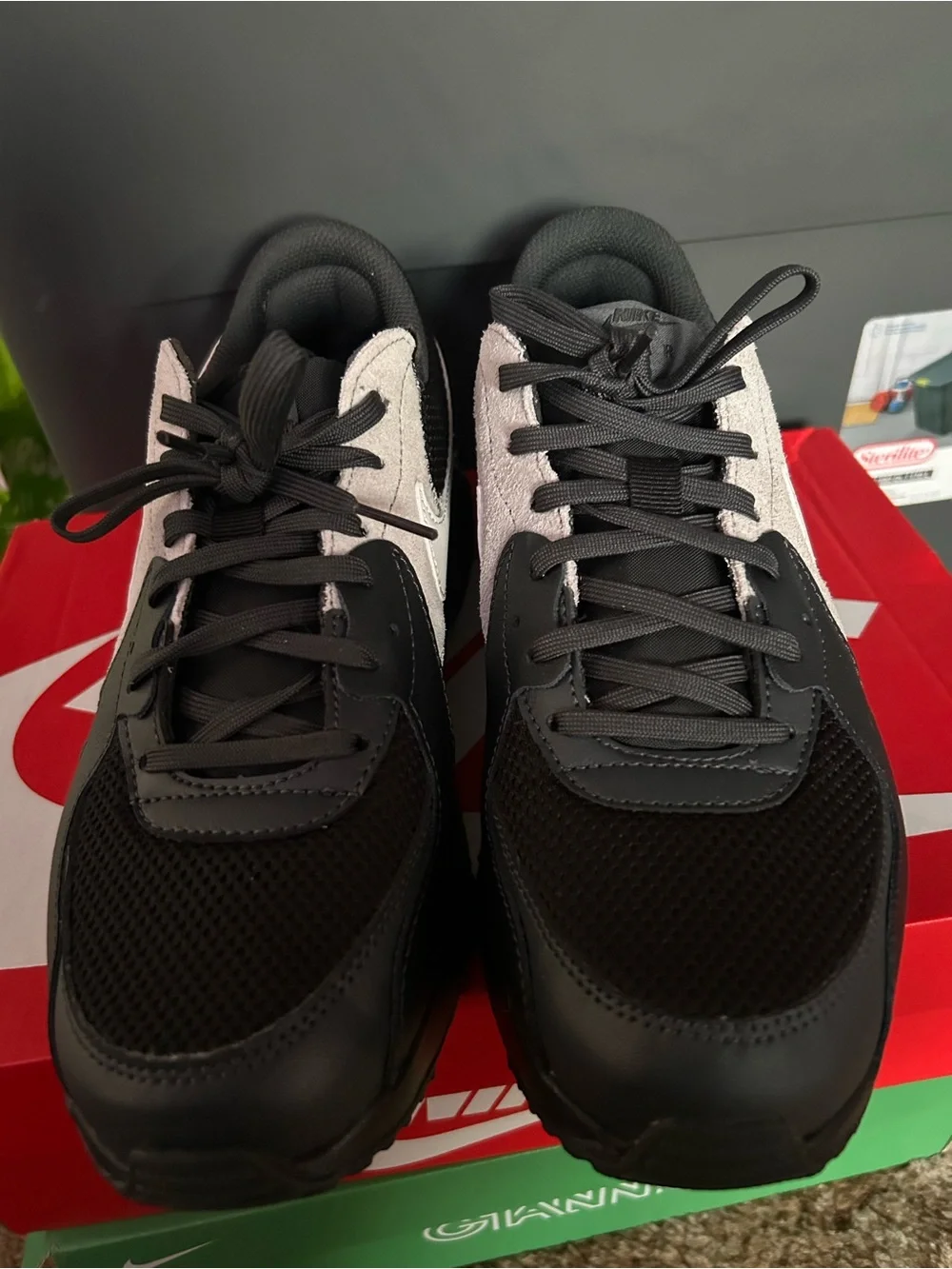 Nike Air Max Black, White & Blue Athletic Sneakers